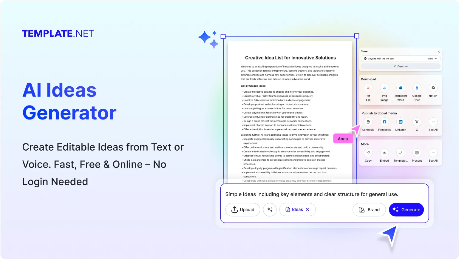 Free AI Ideas Generator, Free Idea List Maker Online